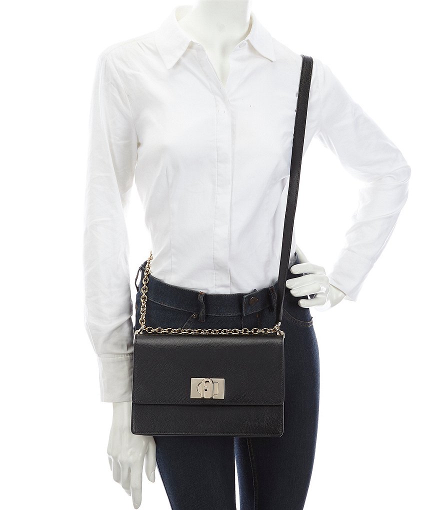Furla 1927 Small Leather Turn Lock Crossbody Bag