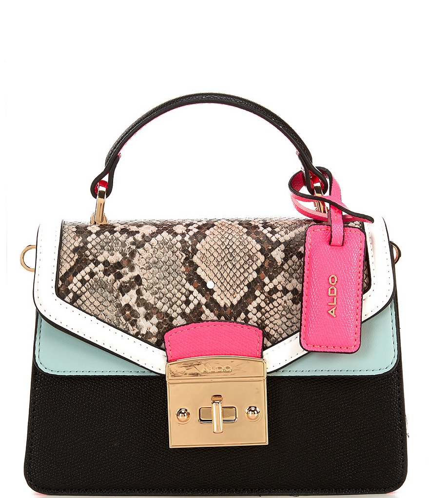 ALDO Etiwen Snake Colorblock Top Handle Satchel Bag