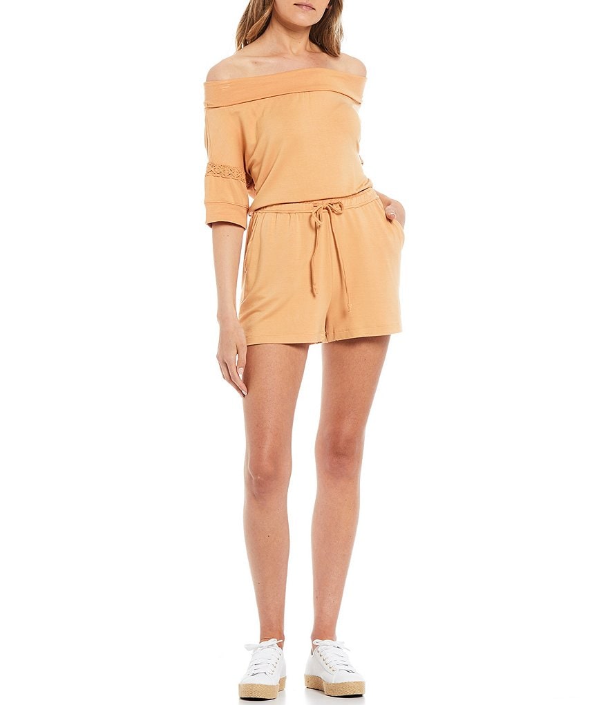 Coco + Jaimeson Coordinating Off-The-Shoulder French Terry Top