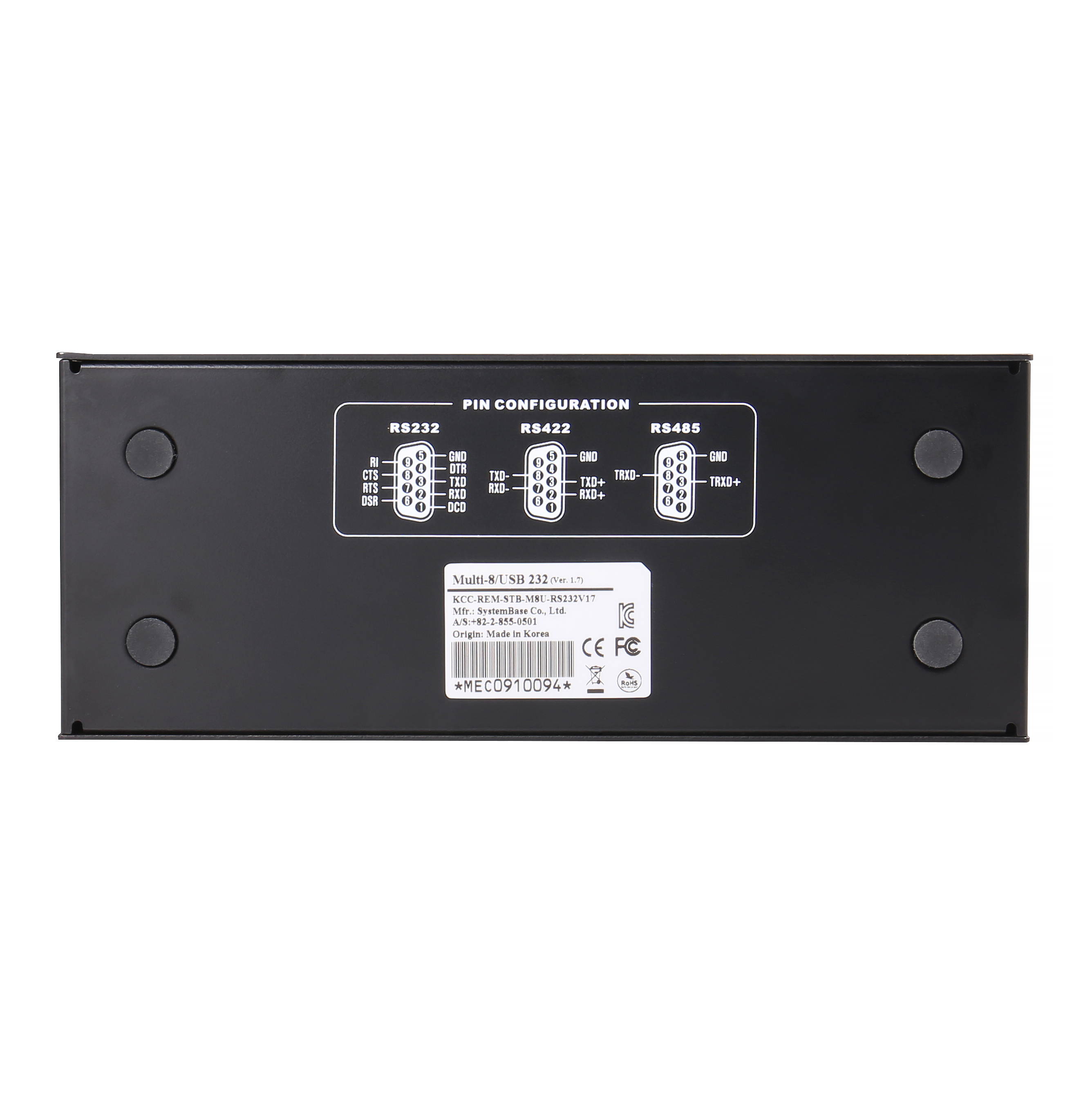 SystemBase - 8Ports USB to Serial Converter RS232, Male Connector, 4.92ft USB Cable lock (Multi-8/USB RS232 V1.7)