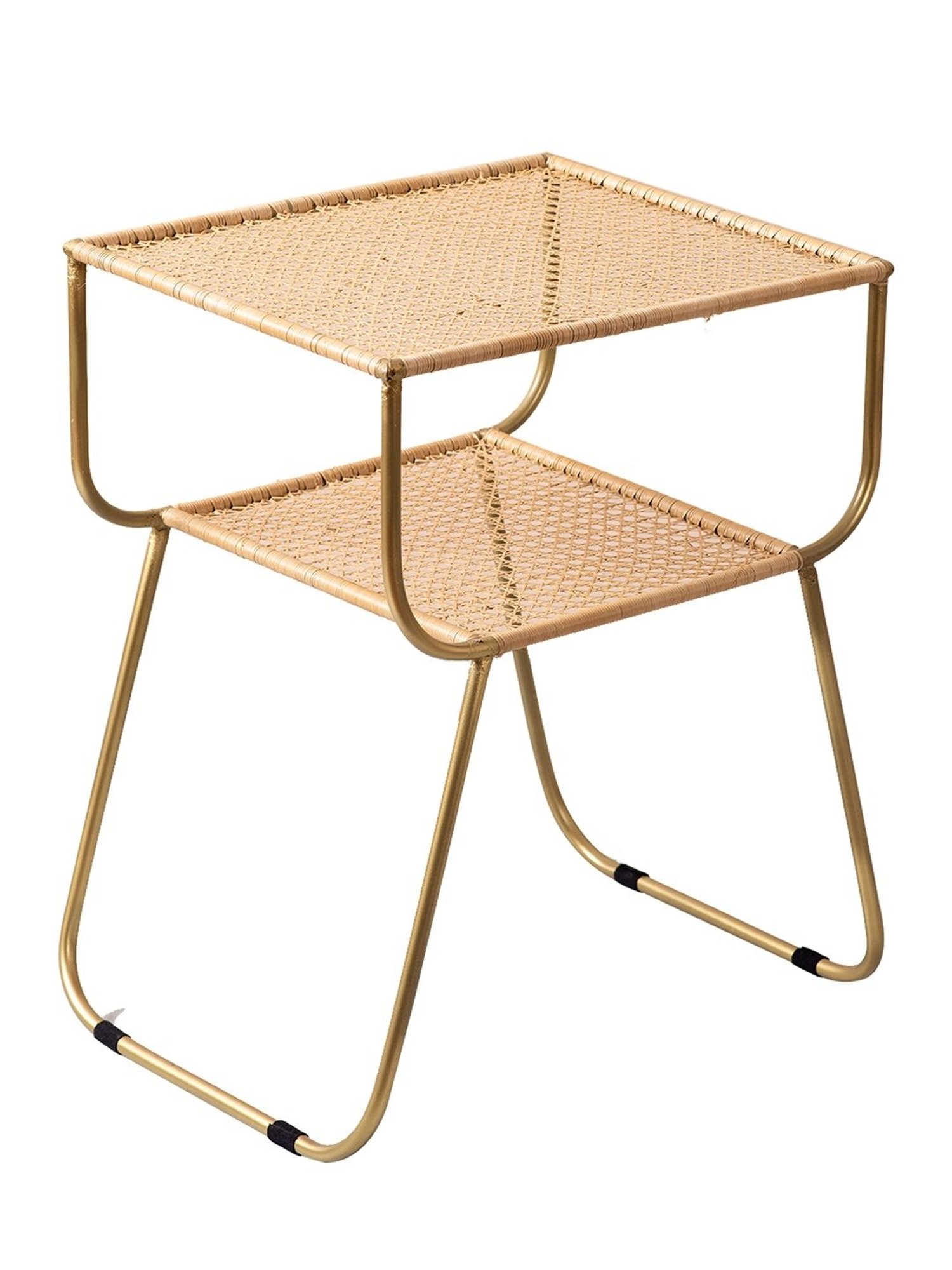 Netroots Printed Gold Iron 2 Tier Magazine Coffee Table