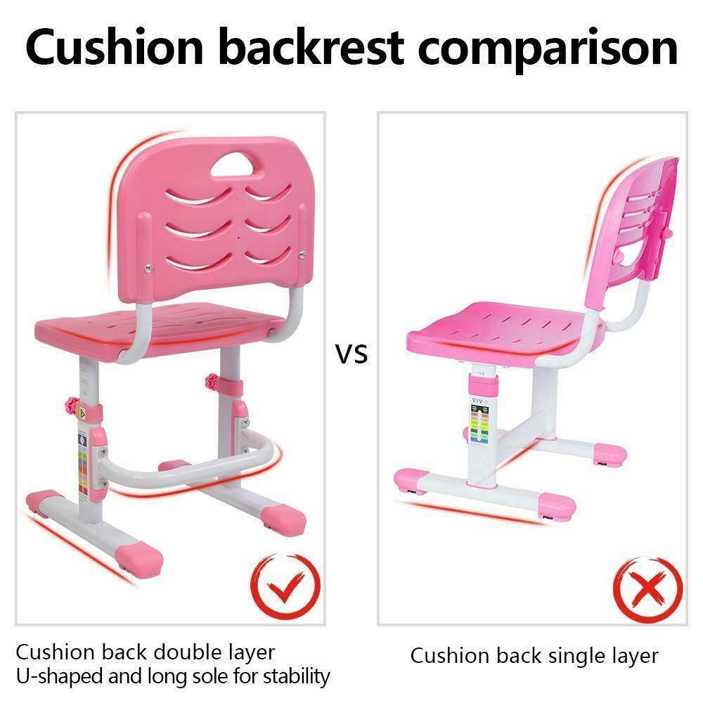 Children Desk and Chair Set Height Adjustable Kids Study Drawing Play Table Pink