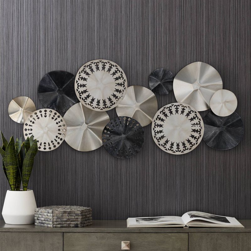 Newhill Designs Abstract Modern Discs 41 1/4" Wide Metal Wall Art