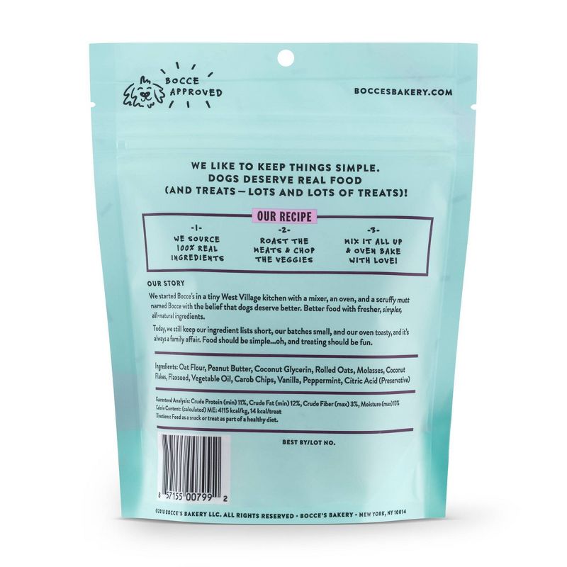 Bocce's Bakery Mint Cookie Crunch Soft and Chewy Dog Treats - 6oz