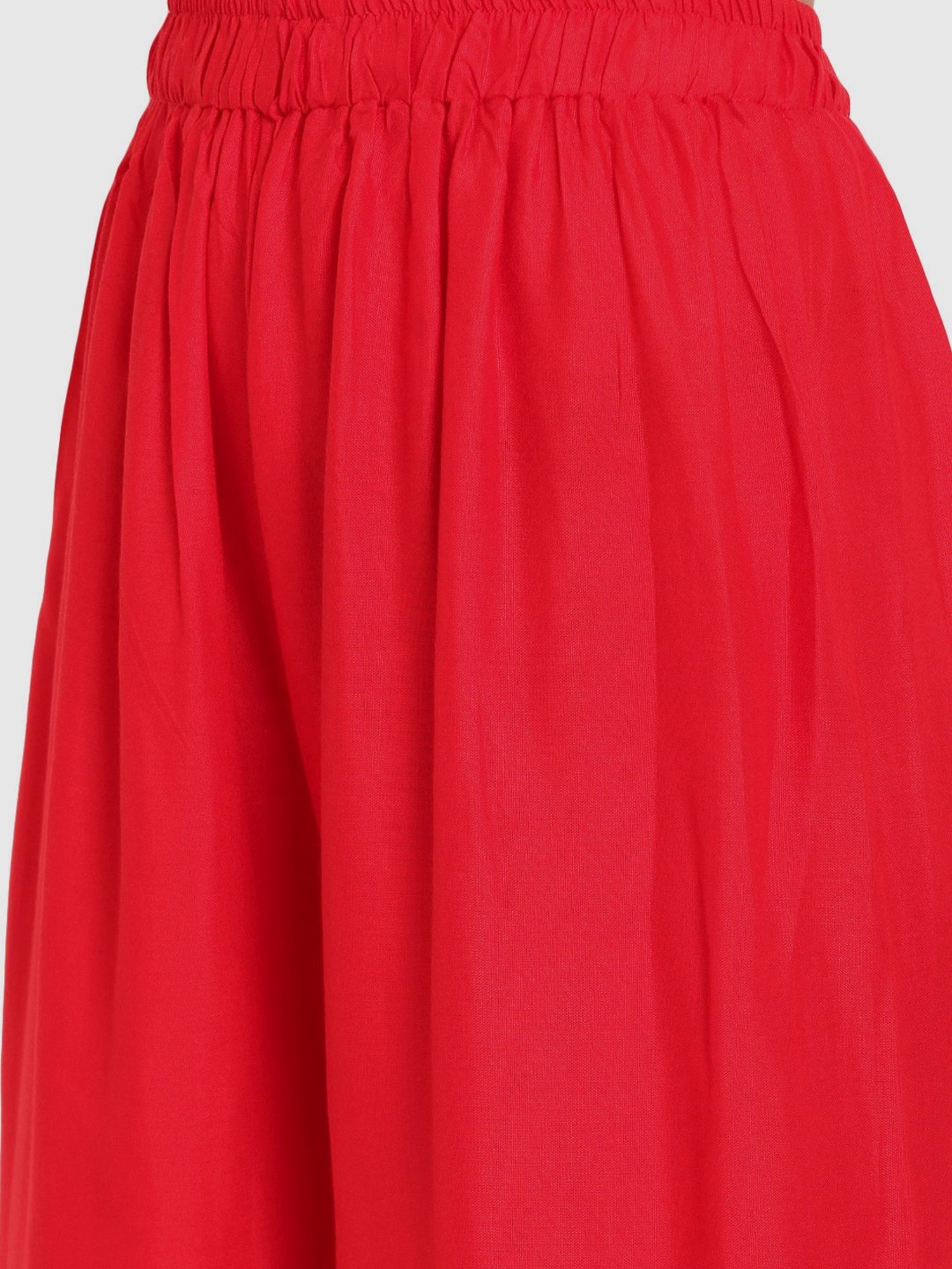 TAG 7 Red & Orange Cotton Palazzos - Pack of 2