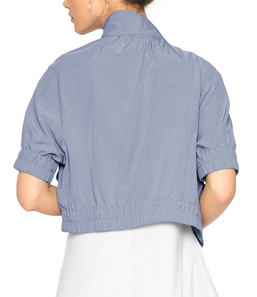 b new york Cropped Recycled Woven Bomber Jacket