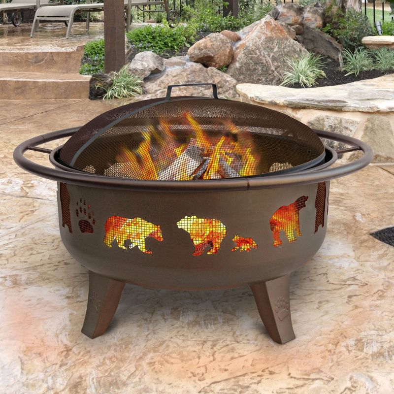36" Patio Lights Fire Dance Wood Burning Fire Pit - Brown - Landmann