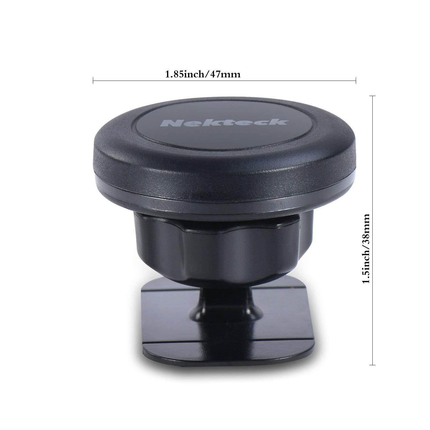 Car Mount, Nekteck Universal Stick on Dashboard Magnetic Car Mount Holder for iPhone 7 6 6S Plus 5S 5C 5 SE, Samsung Galaxy S6/S7 Edge Plus S5 Note 5 4 3, LG G5, Nexus 6P 5X More, Black