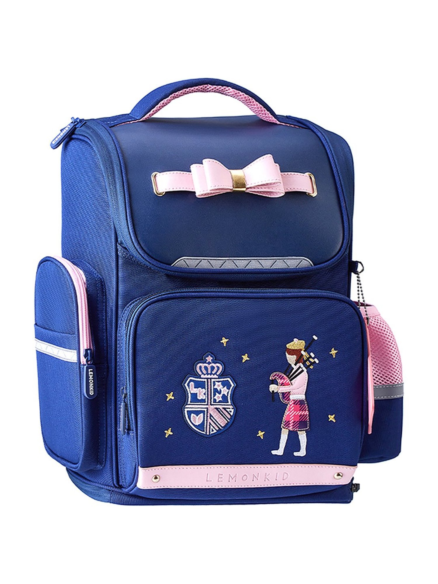 Little Surprise Box Bow Ergonomic Navy Blue Printed Backpack