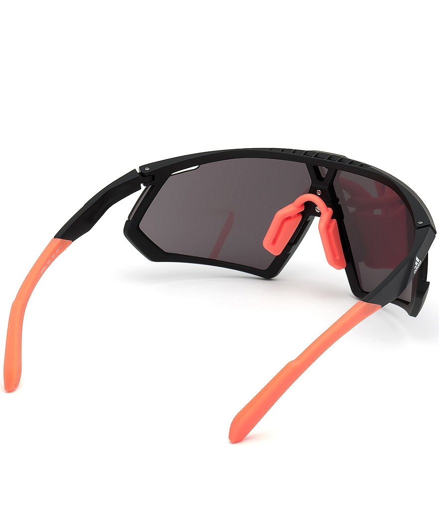 Adidas Men's SP0001Shield 50mm Orange and Black Framed Sunglasses