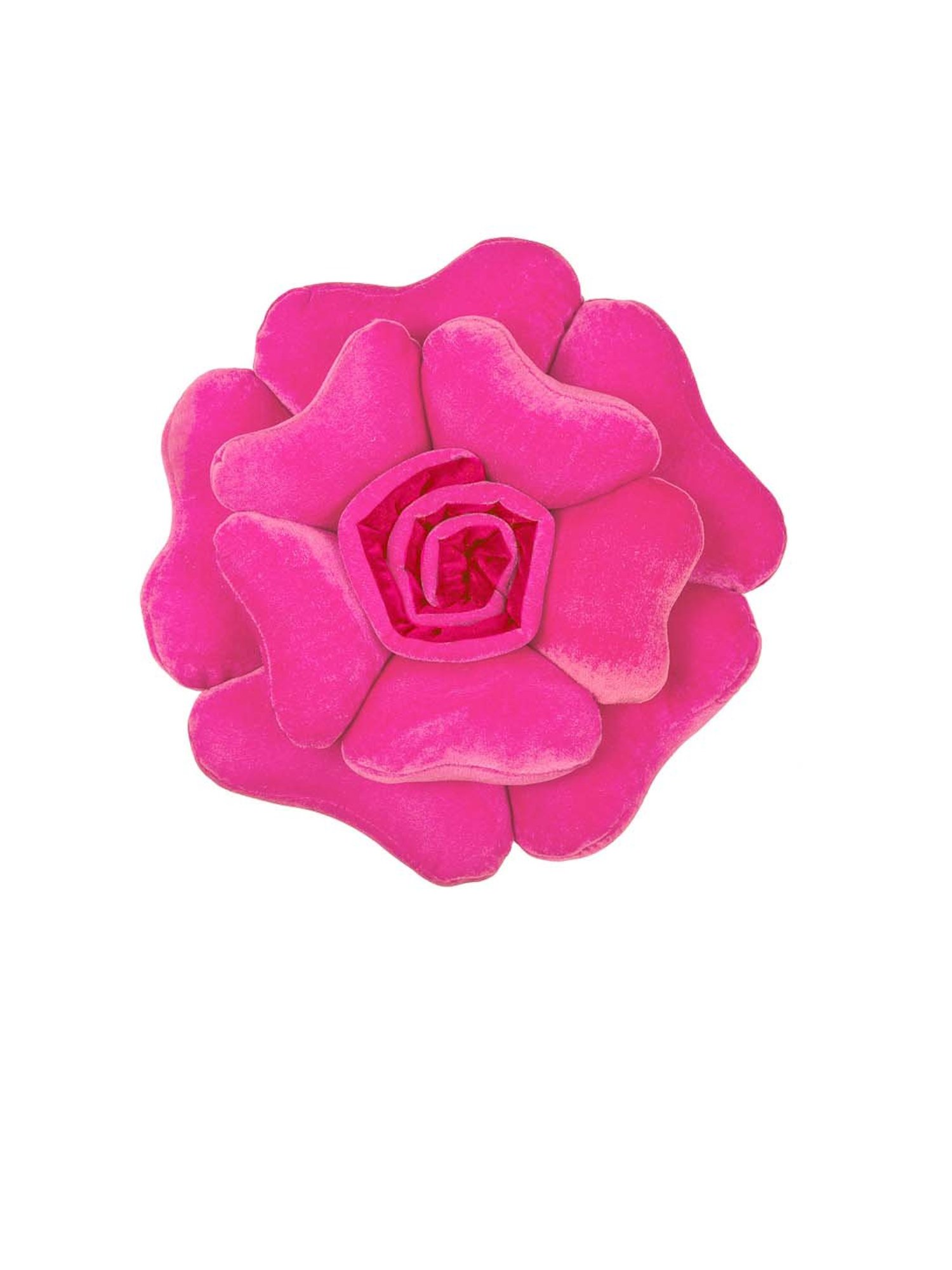 HOSTA HOMES Pink Velvet Flower Shaped Filled Cushion - Set of 1