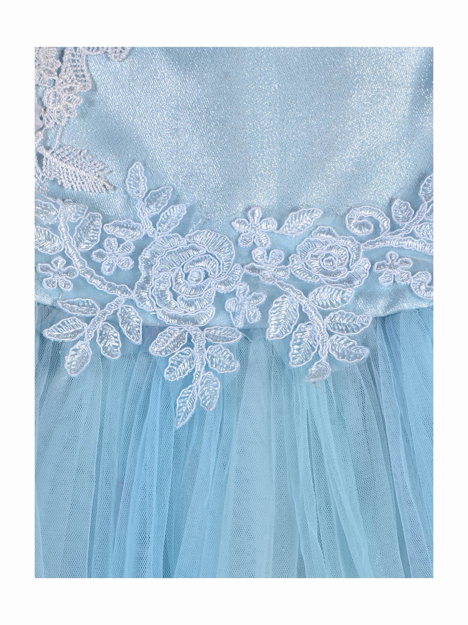 Gini & Jony Kids Blue Self Dress