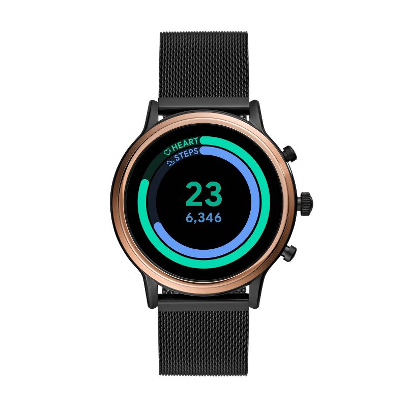 Fossil Gen 5 Smartwatch Julianna HR 44mm - Black Stainless Steel Mesh