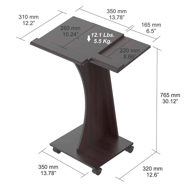 Rolling Laptop Cart Espresso - Inval