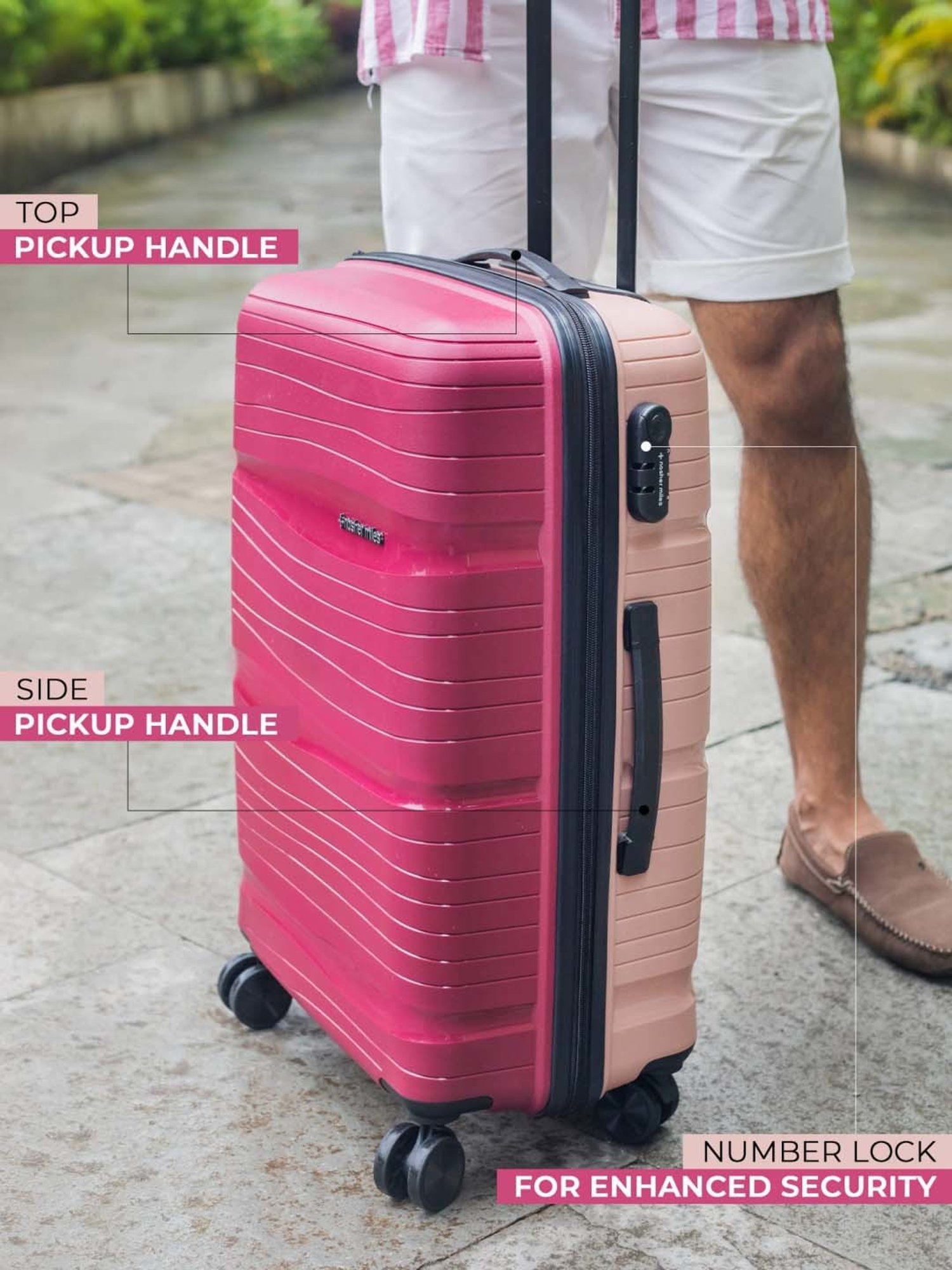 Nasher Miles Nicobar Hard-Sided Polypropylene Set of 2 Maroon and Brown Trolley Bags (55 & 65 cm)