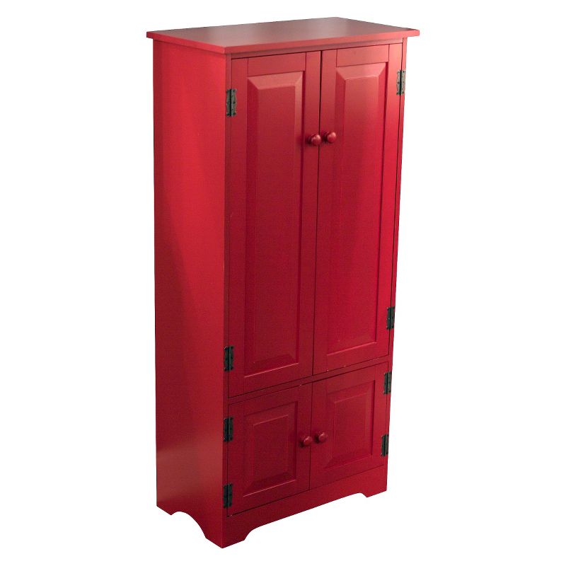 Tall Storage Cabinet Wood/Red - Buylateral