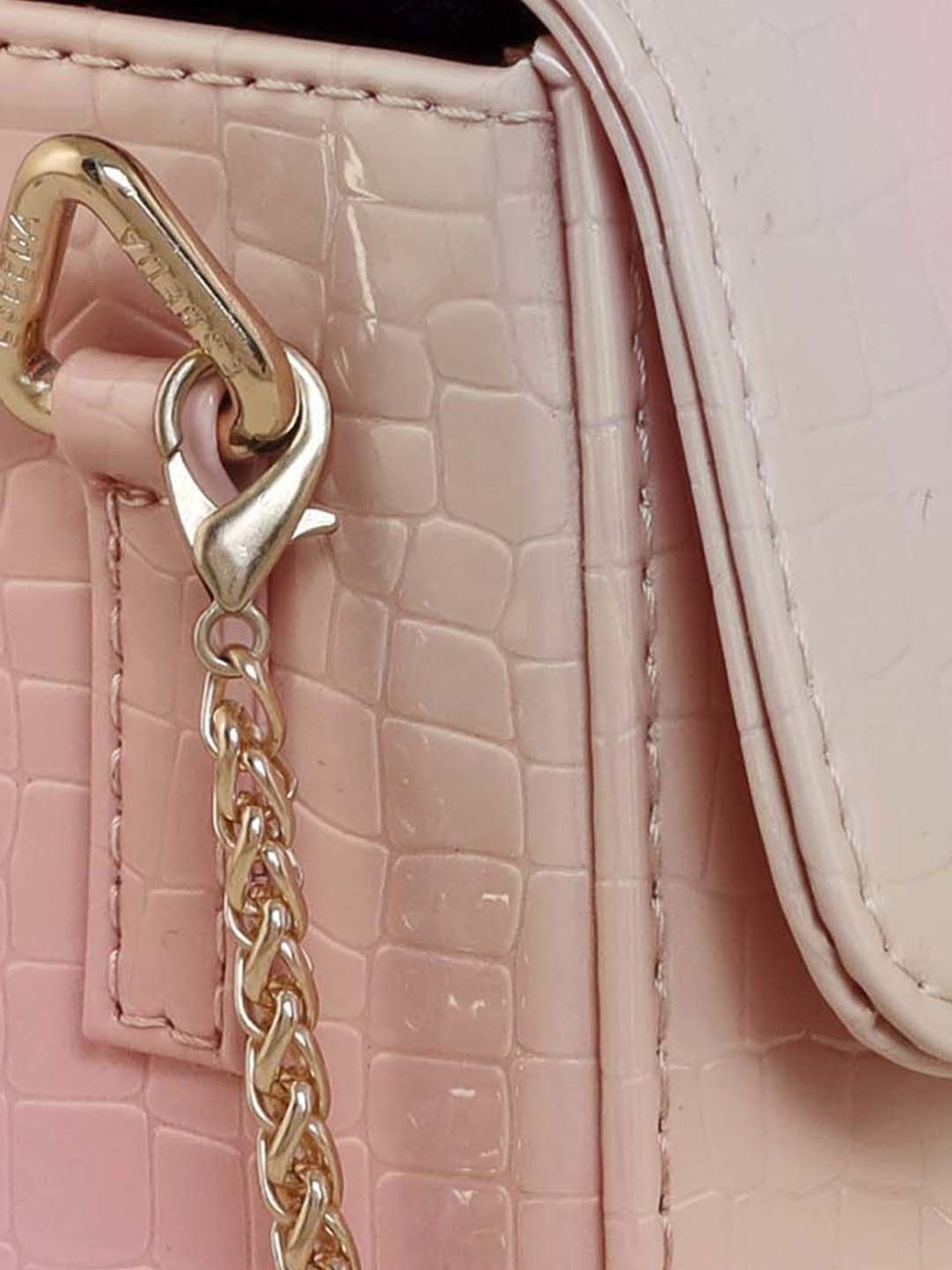 Esbeda Pink Textured Small Sling Handbag