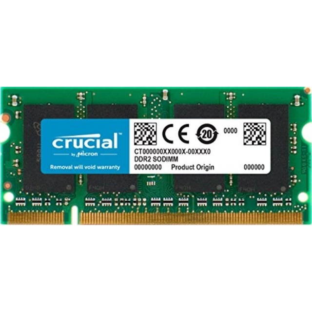 Crucial 2GB DDR2 800 MHz (PC2-6400) CL6 SODIMM 200-Pin for Mac (CT2G2S800M)