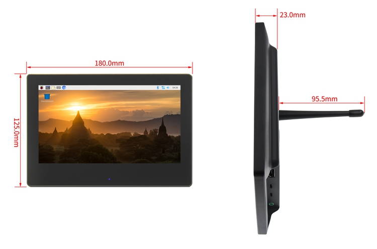 7 inch Raspberry Pi LCD HDMI IPS 1024X600 Capacitive Touch Screen with Shell and Bracket Support raspberry pie, Banana Pi, BB Black Support Windows