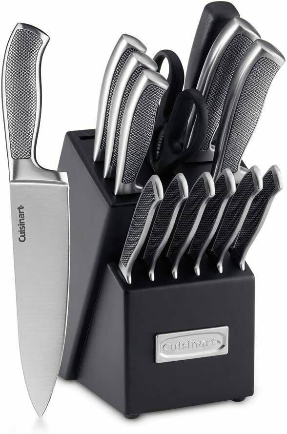 Graphix Collection 15-Piece Stainless Steel Cutlery Knife Block Set