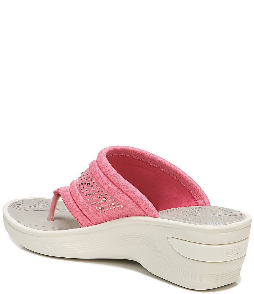 Bzees Dazzle Me Rhinestone Embellished Washable Slip-On Thong Sandals