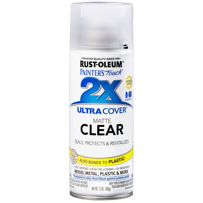 Rust-Oleum 12oz 2X Painter's Touch Ultra Cover Matte Clear Spray Paint