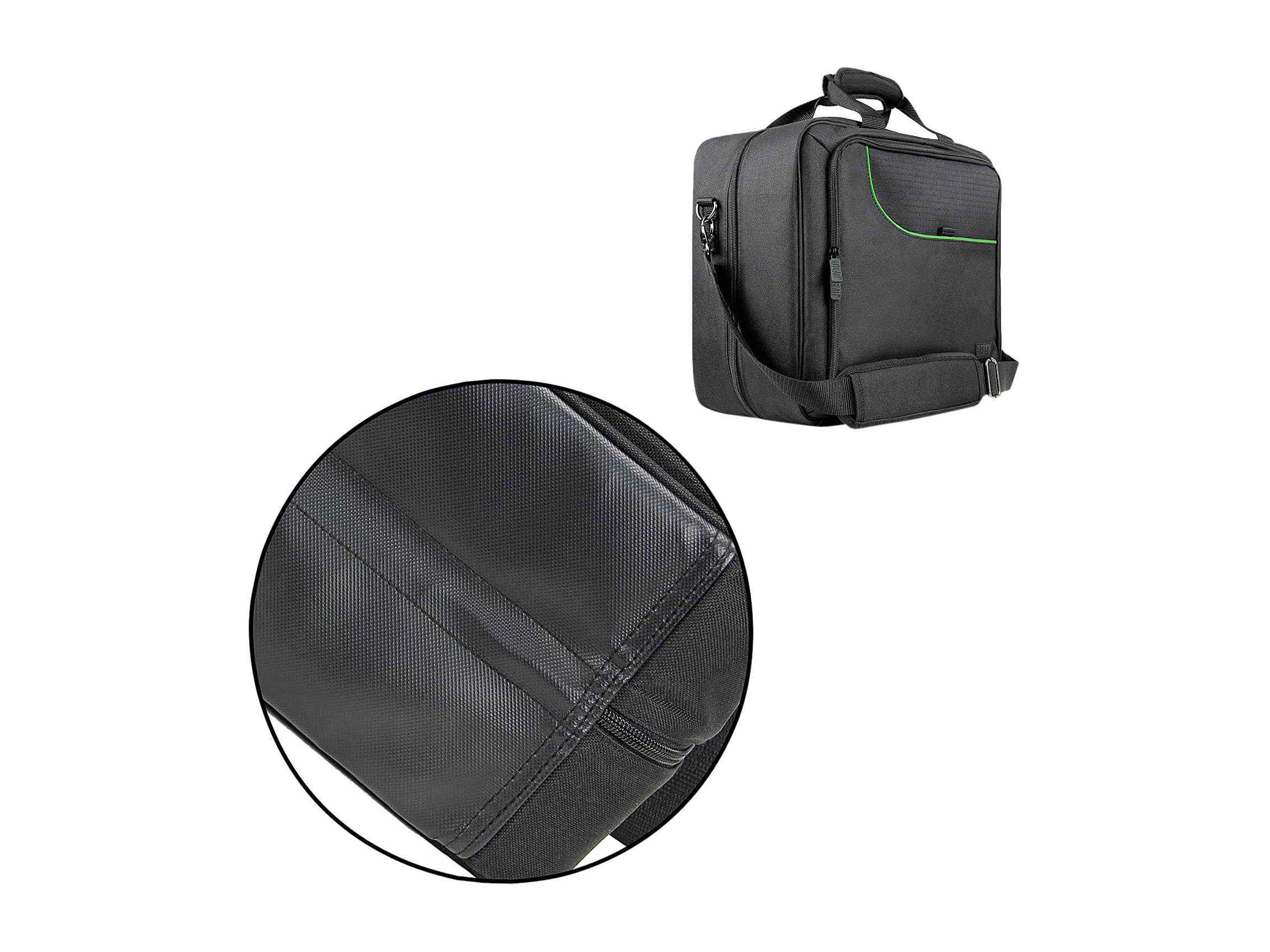 USA GEAR Console Carrying Case - Xbox Travel Bag Compatible with Xbox One and Xbox 360 with Water Resistant Exterior and Accessory Storage for Xbox Controllers, Cables, Gaming Headsets - Green