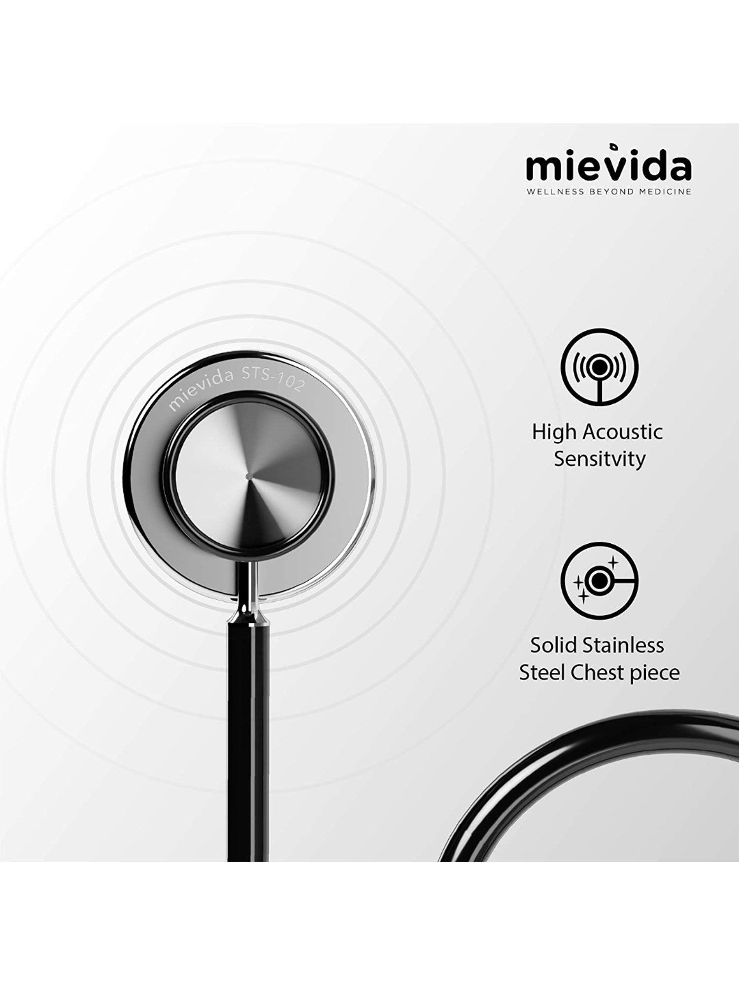 Mievida STS 102 Cardiology Stethoscope (Black)