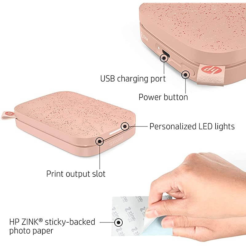 Sprocket Portable Photo Printer (2nd Edition) Bundle (Blush)