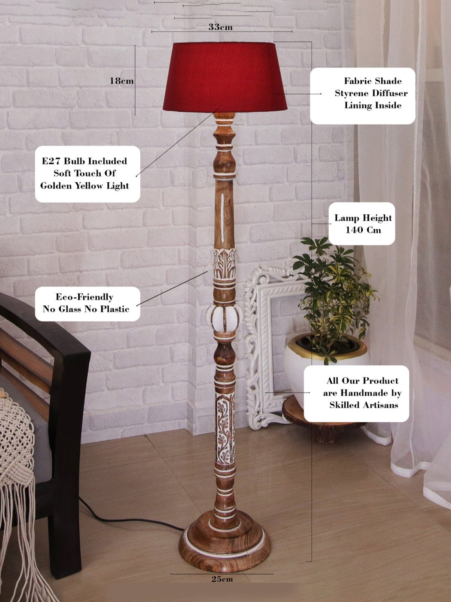 64" x 8.9" x 10.5" Smart Light Full Spectrum Floor Lamp (Includes LED Light Bulb) White - Verilux