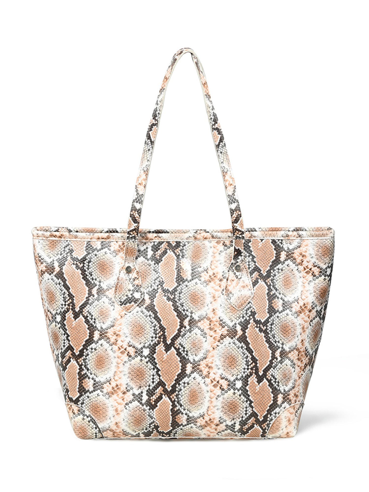 PELLE LUXUR Light Brown Animal Effect Large Handheld Handbag