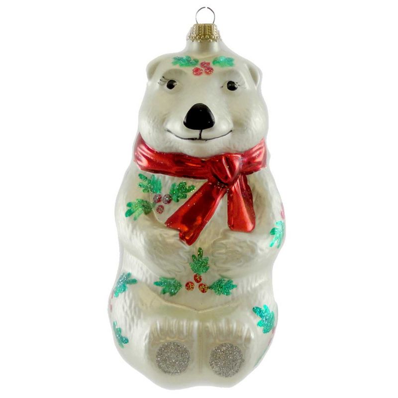 Larry Fraga Holliebear Christmas Ornament Teddy Holly  -  Tree Ornaments