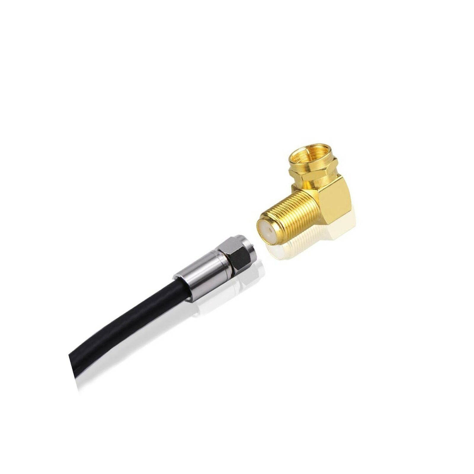 VCE 5-Pack Gold Plated Right Angle F-Type Coaxial RG6 Adapter