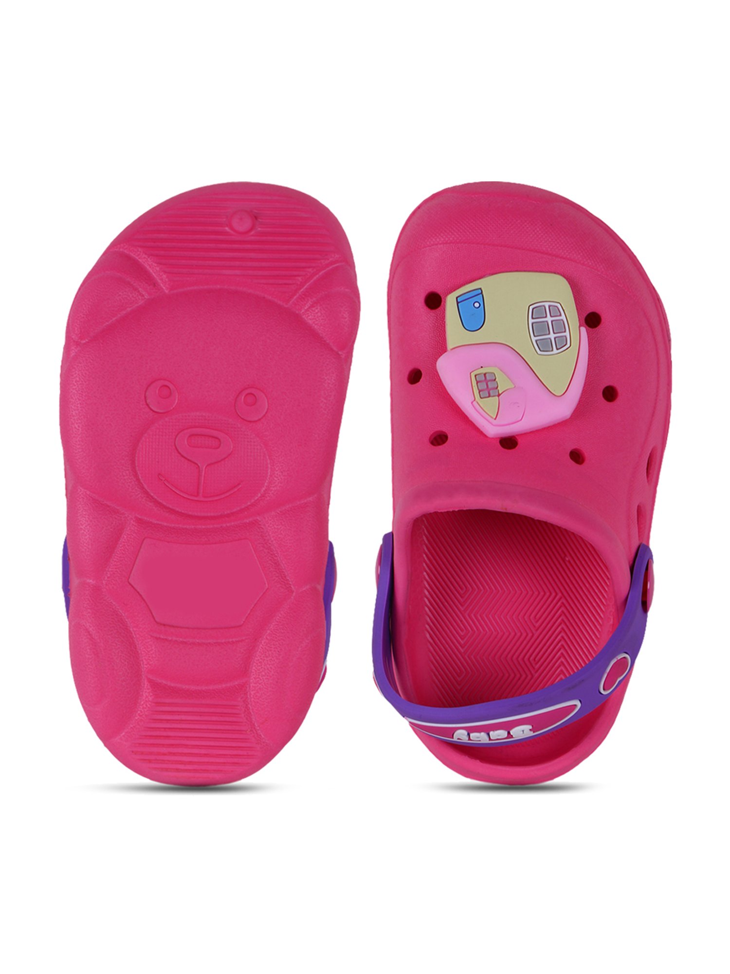 Passion Petals Kids Pink Back Strap Clogs