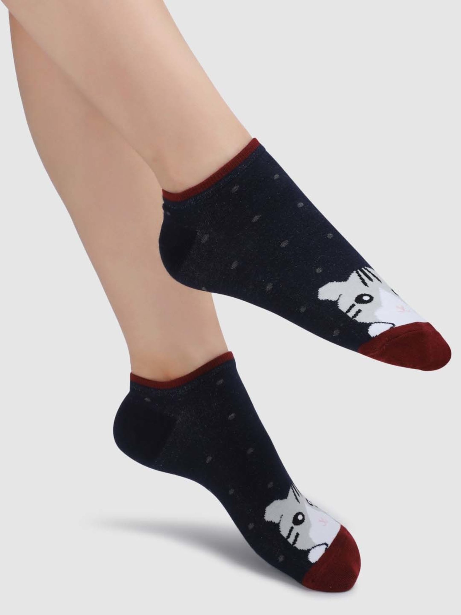 NEXT2SKIN Black & Navy Cotton Sneaker Socks - Pack Of 3