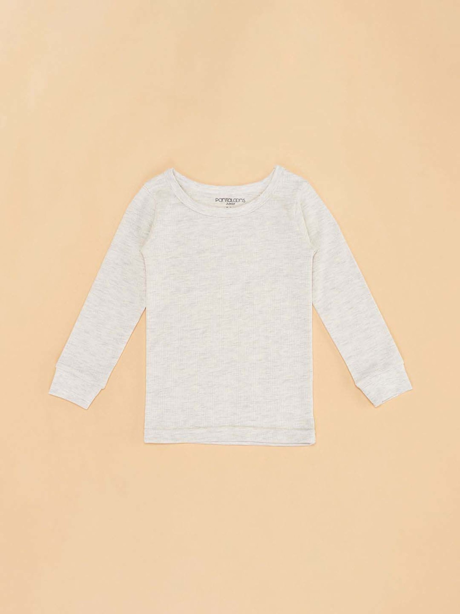 Dyca Kids Grey Melange Textured Thermal Top (Pack Of 2)
