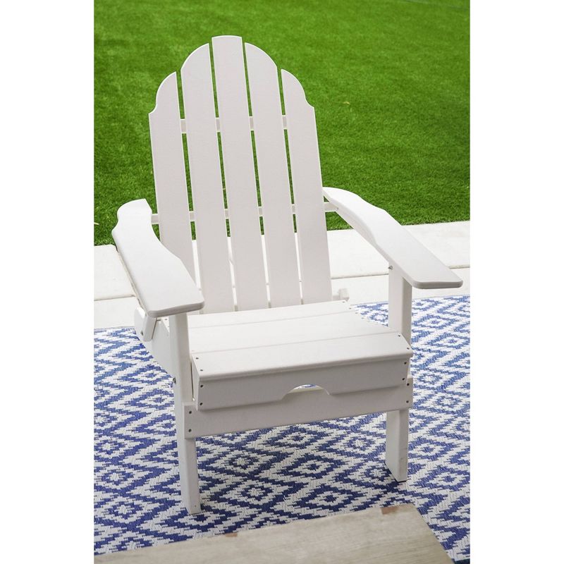 37.8" Foldable Weather Resistant  Outdoor Adirondack Chair - White - XBrand