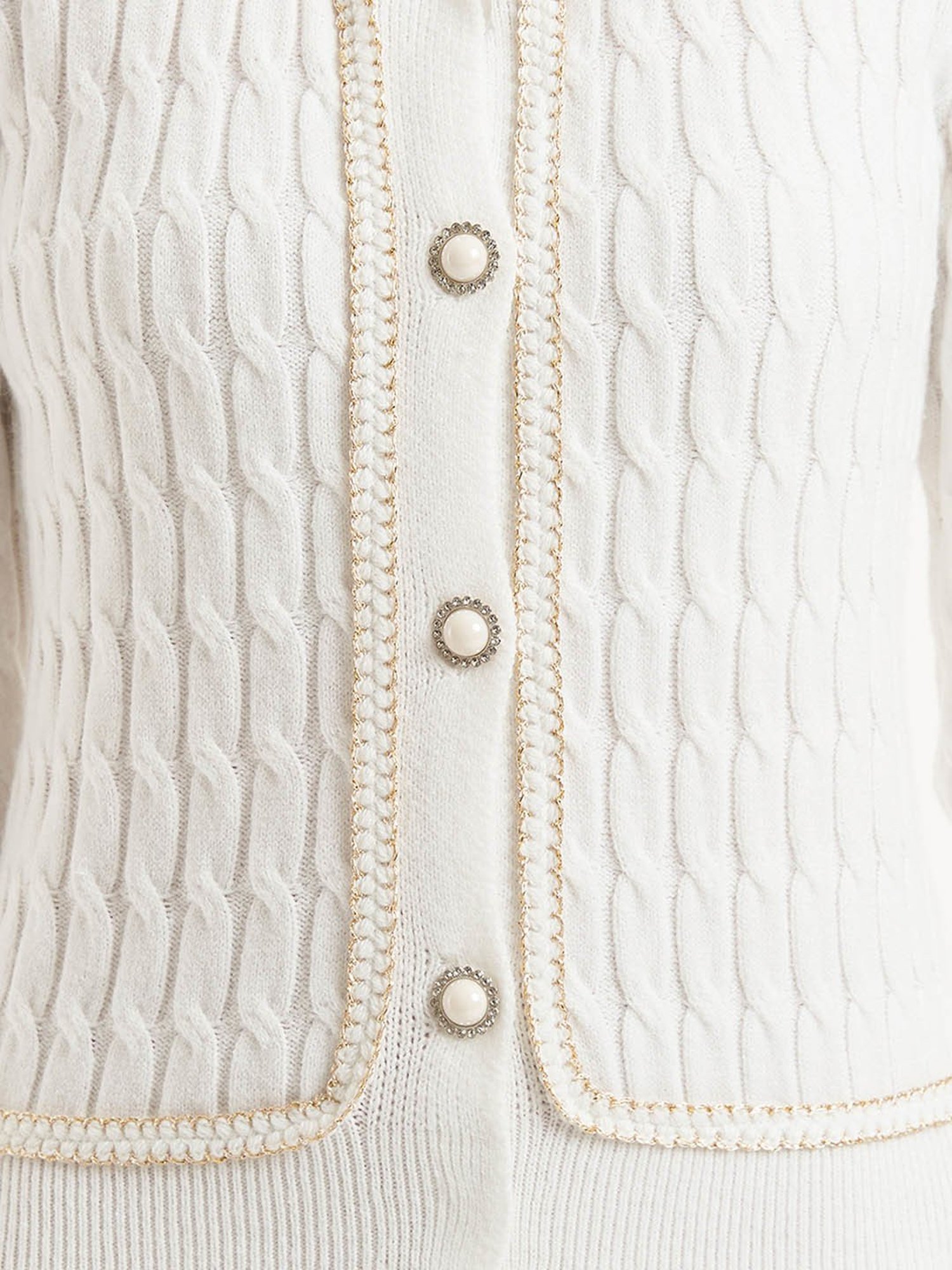 Kazo White Wool Cardigan
