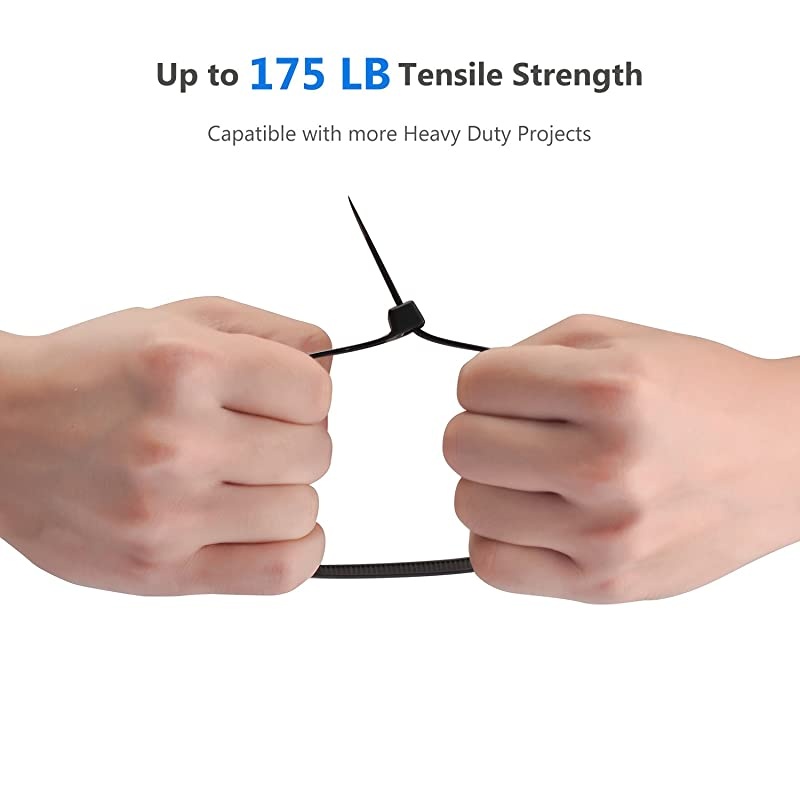 18quot Heavy Duty Cable Zip Ties Ultra Strong 175 LB Tensile Strength Industrial Grade Wire Straps 50 Pcs Black amp 50 Pcs White Total 100 Piece