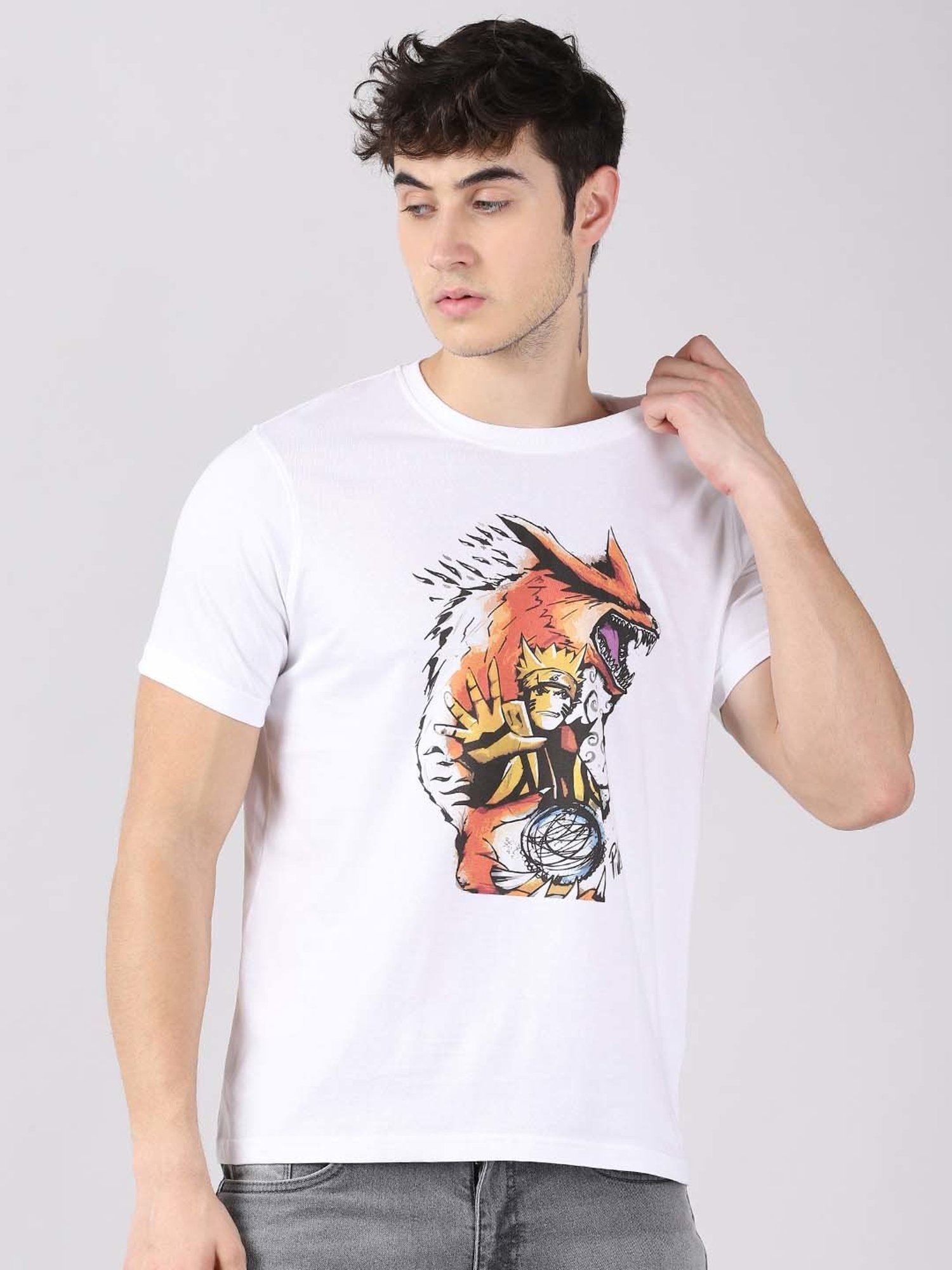 Bushirt White Cotton Crew T-Shirt