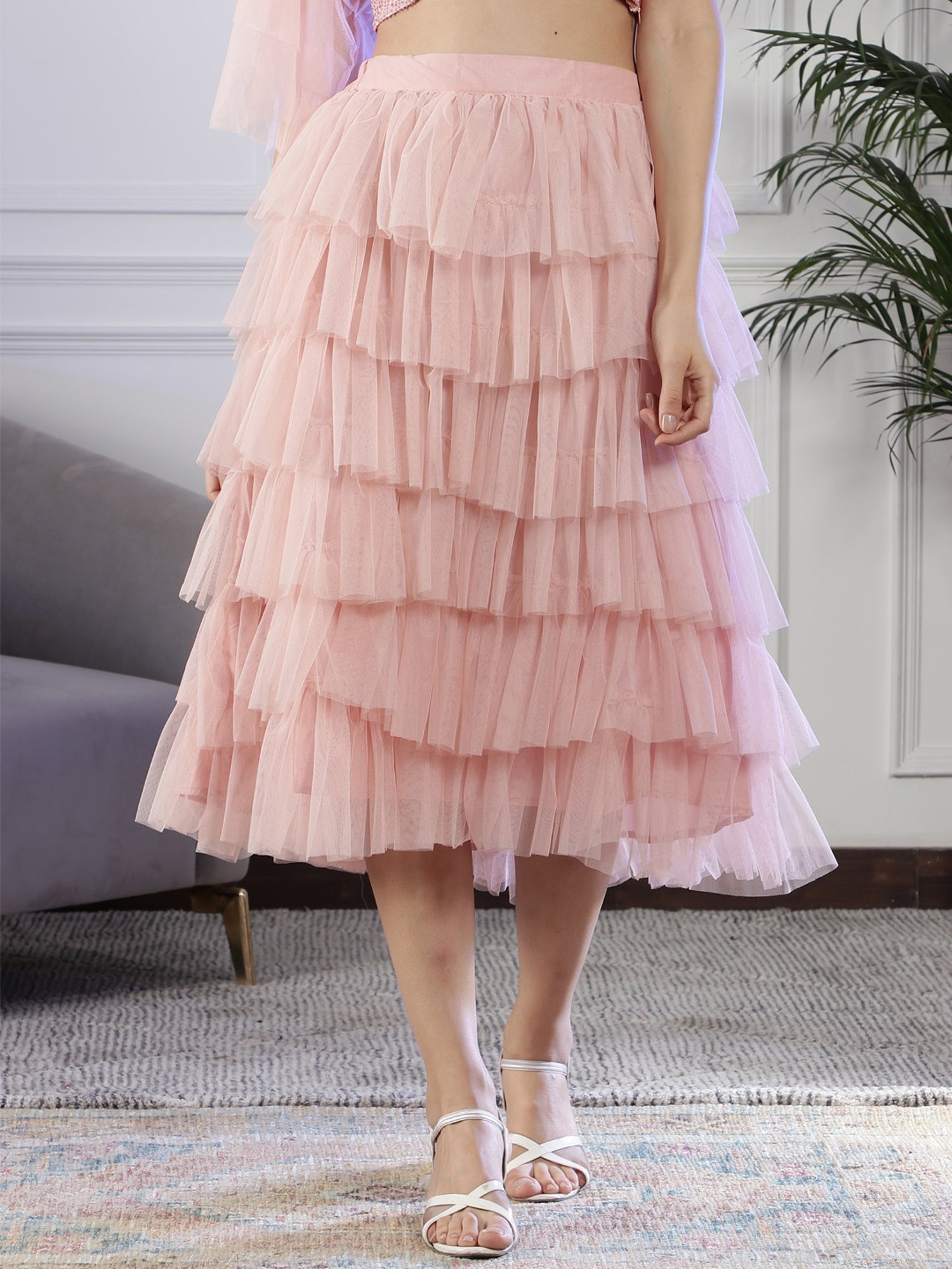 NEUDIS Light Pink Midi Skirt