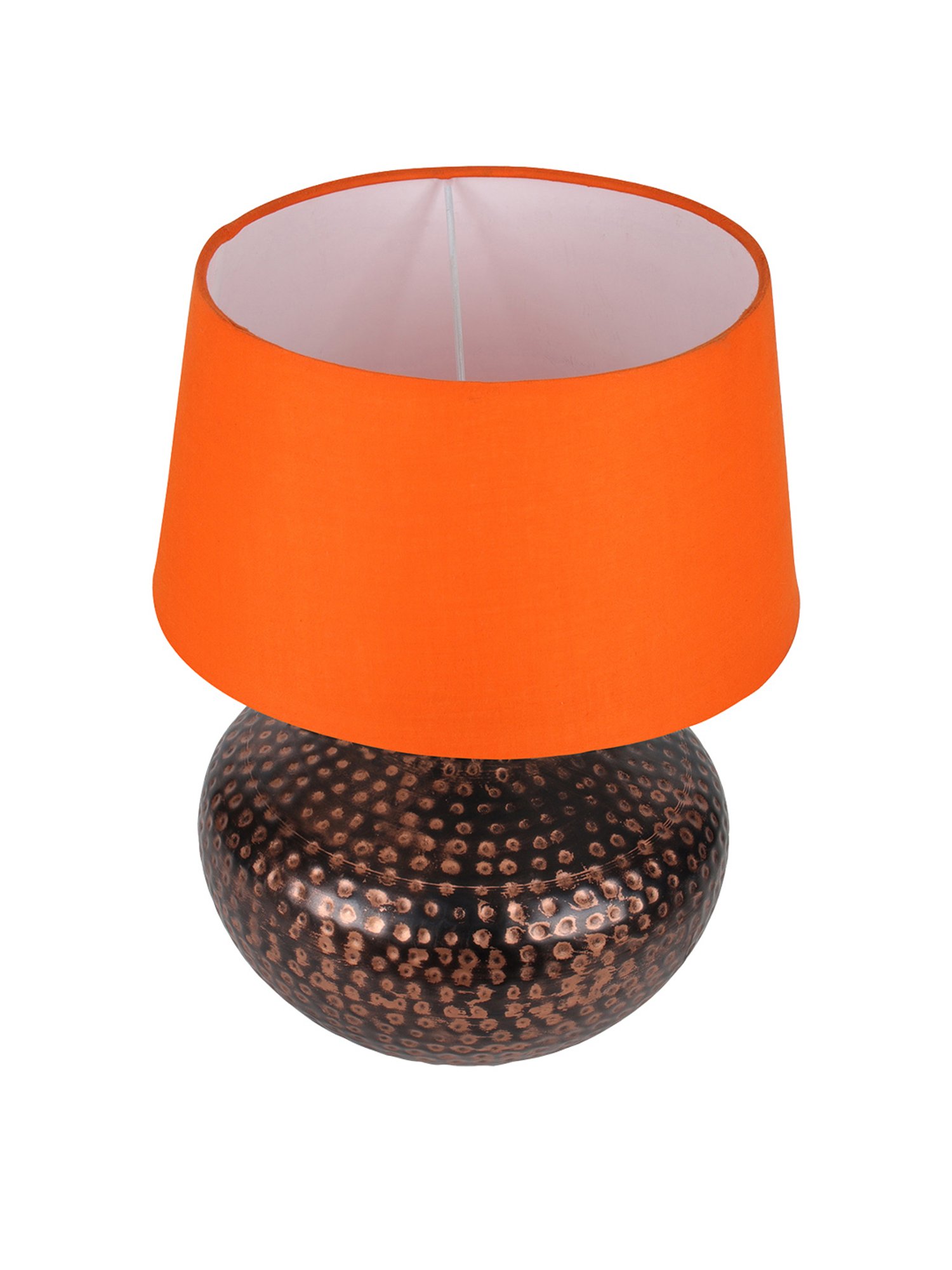 Homesake Orange Hammered Oil-Rubbed Bronze Metal Table Lamp