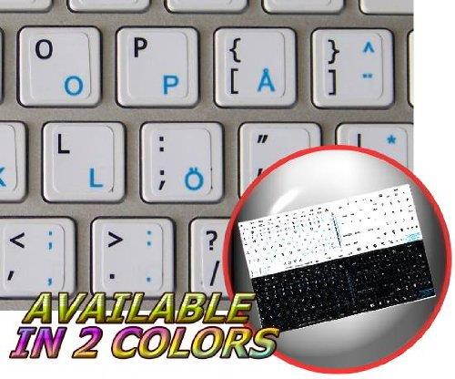 MAC ENGLISH-SWEDISH (FINNISH) KEYBOARD STICKERS ON WHITE BACKGROUND