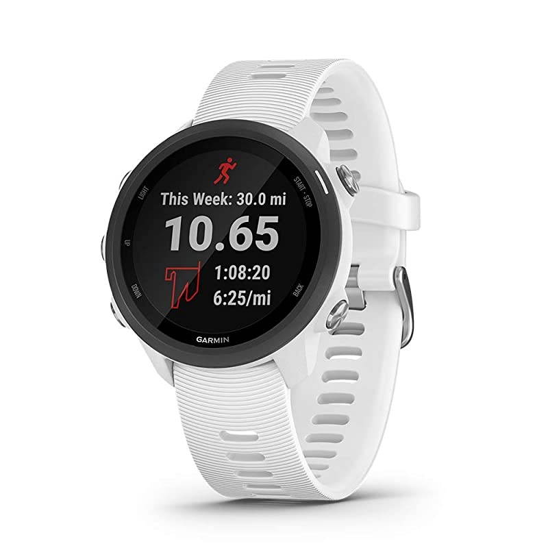 Forerunner 245 Music, GPS Running Smartwatch with Music and Advanced Dynamics, White Bundle with   HRM-Run