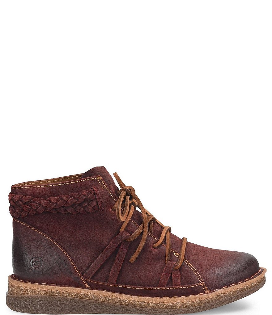 Born Temple II Distressed Leather Lace-Up Booties