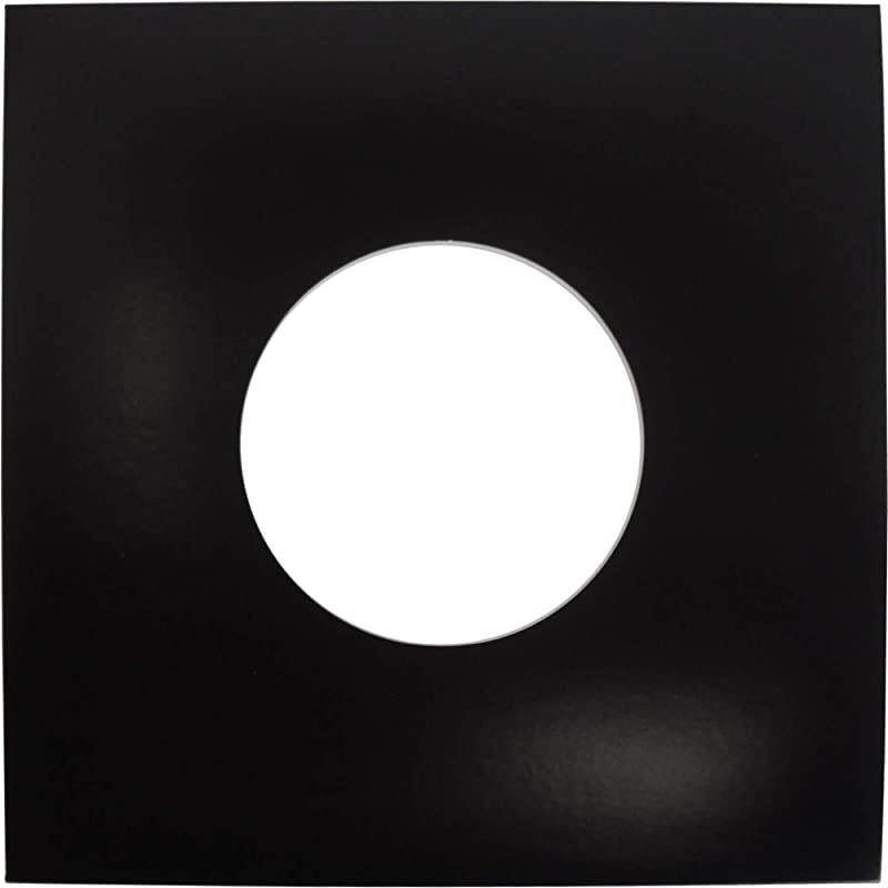 7 Heavyweight Record Jackets Black with Center Hole 07JWBKHH