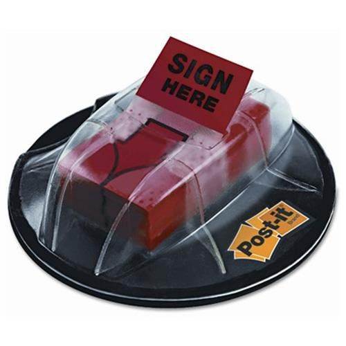 3M 680HVSHR High Volume Flag Dispenser    Sign Here    Red  200 Flags per Dispenser