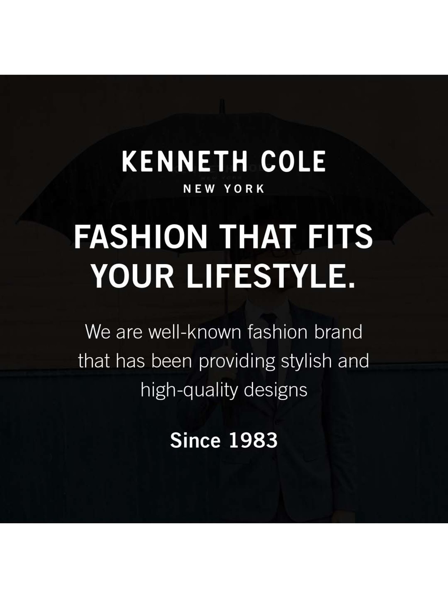 Kenneth Cole Beige Logo Umbrella