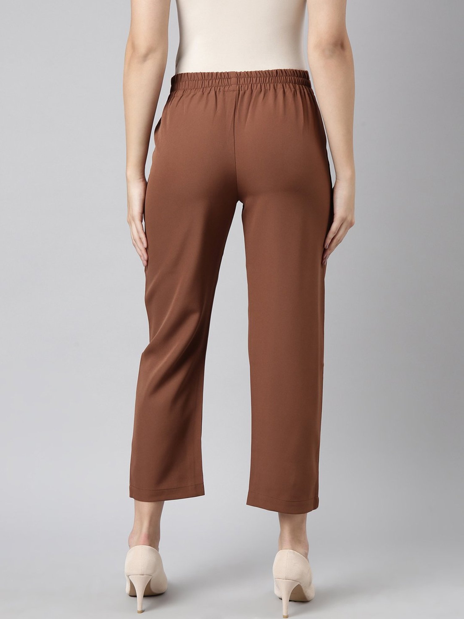 SHOWOFF Brown Regular Fit Trousers