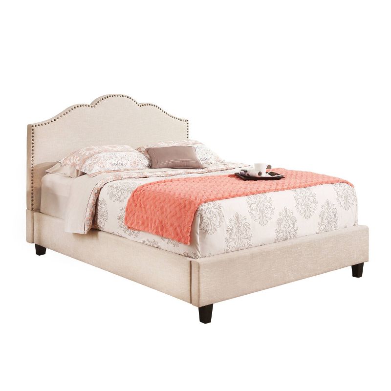 Andrea Upholstered Platform Bed Full Cream - Abbyson Living